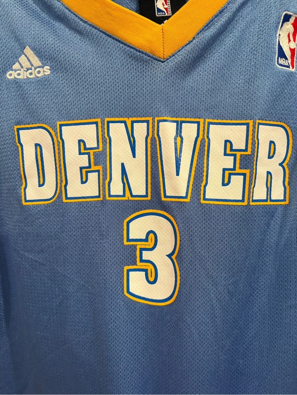 Vintage Adidas NBA Denver Nuggets Allen Iverson #3 Basketball Jersey Kids Sz Lrg - Picture 12 of 12